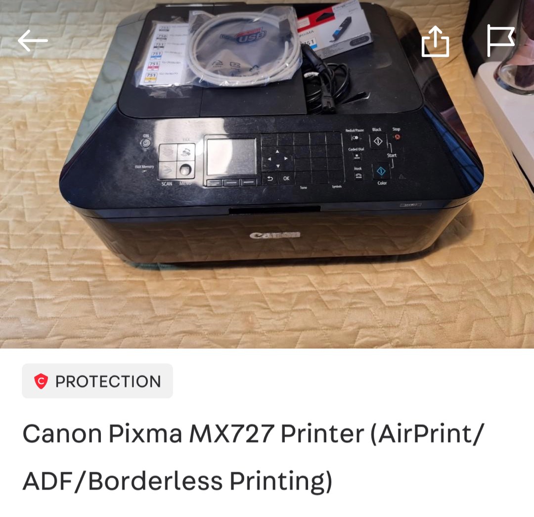 Canon PIXMA MX726 printer — compatible cartridges available